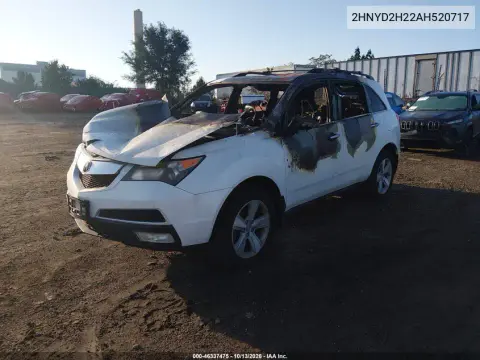 2010 Acura Mdx VIN 2HNYD2H22AH520717 фото 2