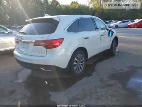 2016 Acura Mdx Technology Entertainment Packages/Technology, Entertainment Acurawatch Plus Packages VIN 5FRYD4H60GB013722 фото 4