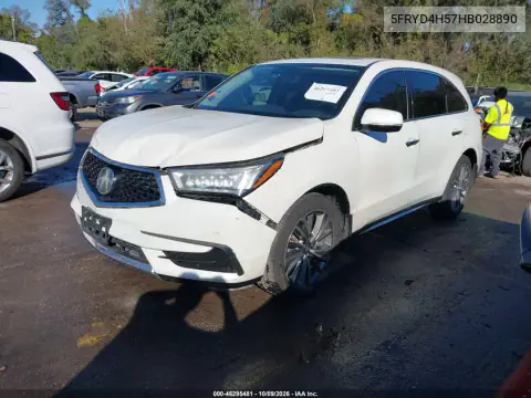 2017 Acura Mdx Technology Package VIN 5FRYD4H57HB028890 фото 3