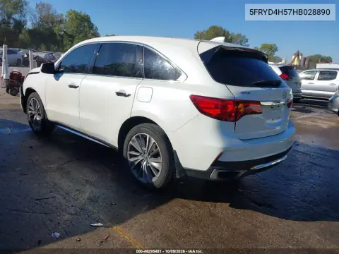 2017 Acura Mdx Technology Package VIN 5FRYD4H57HB028890 фото 4