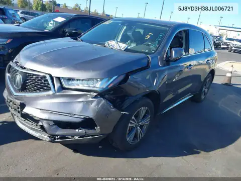 5J8YD3H38JL006721 — 2018 Acura MDX, фото 3 с аукциона IAAI, Передняя часть