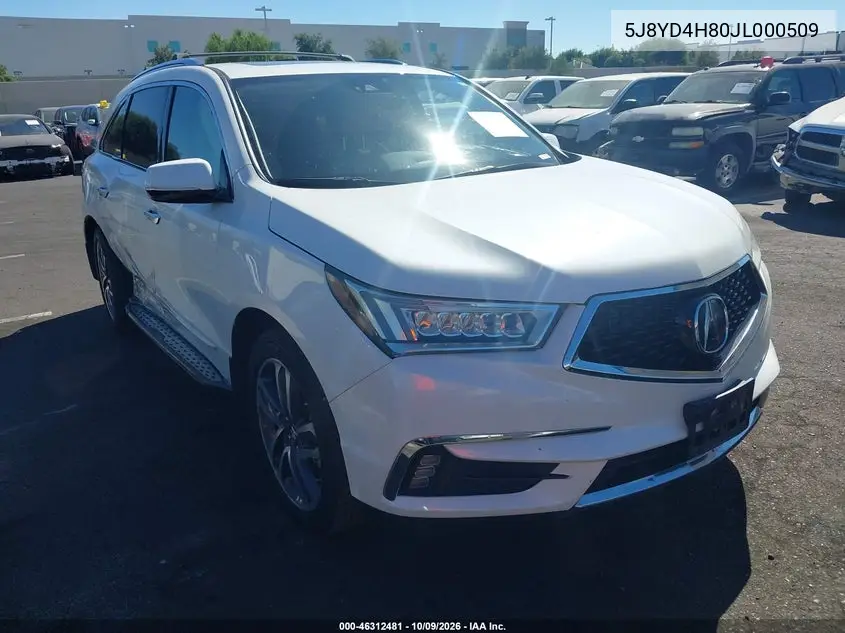 2018 Acura Mdx Advance Package VIN 5J8YD4H80JL000509 фото 2