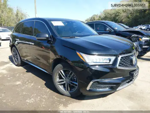 5J8YD4H39KL005911 — 2019 Acura MDX, Передний левый, фото до ремонта
