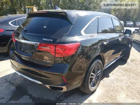 2019 Acura Mdx Standard VIN 5J8YD4H39KL005911 фото 5