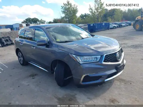 2019 Acura Mdx Standard VIN 5J8YD4H31KL007412 фото 2