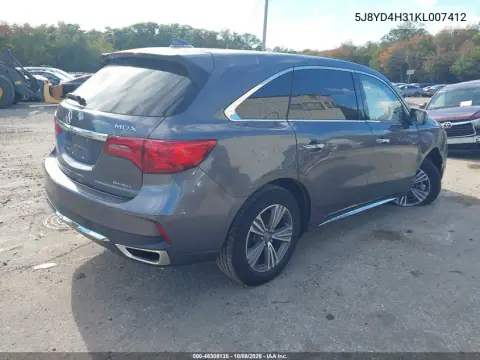 2019 Acura Mdx Standard VIN 5J8YD4H31KL007412 фото 5
