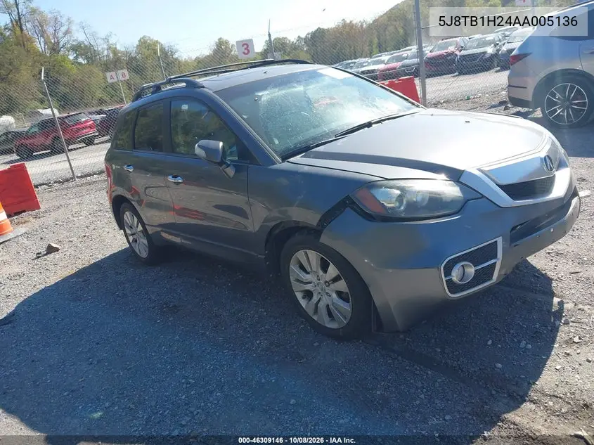 2010 Acura Rdx VIN 5J8TB1H24AA005136 фото 1