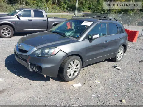 2010 Acura Rdx VIN 5J8TB1H24AA005136 фото 2