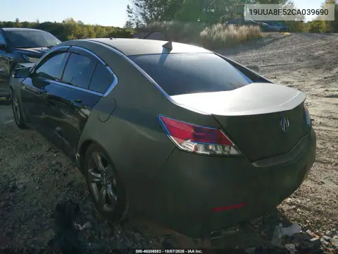 2012 Acura Tl 3.5 VIN 19UUA8F52CA039690 фото 3