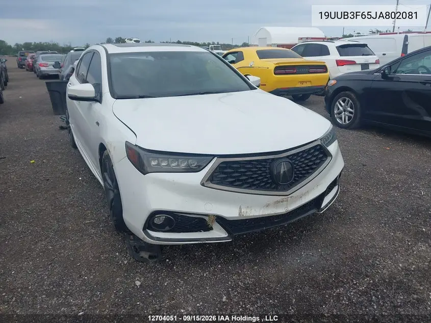 2018 Acura Tlx Tech A-Spec VIN 19UUB3F65JA802081 фото 1