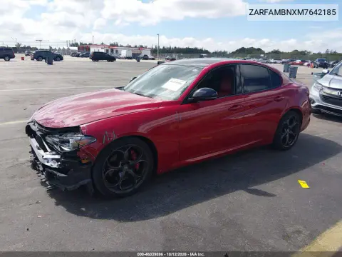 2021 Alfa Romeo Giulia Ti Sport Rwd VIN ZARFAMBNXM7642185 фото 2