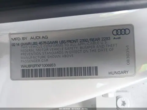 2015 Audi A3 2.0t Premium VIN WAUBFGFFXF1006853 фото 9
