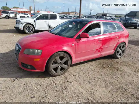 2008 Audi A3 2.0T VIN WAUHF78P28A099838 фото 2