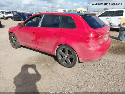 2008 Audi A3 2.0T VIN WAUHF78P28A099838 фото 3