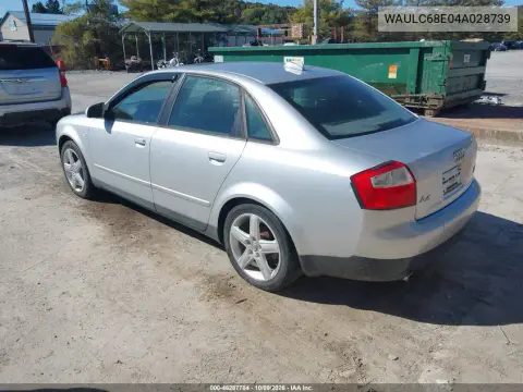 2004 Audi A4 1.8T VIN WAULC68E04A028739 фото 3