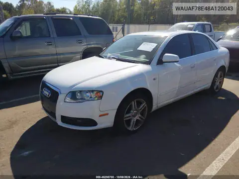 2008 Audi A4 2.0T/2.0T Special Edition VIN WAUAF78E48A120043 фото 3