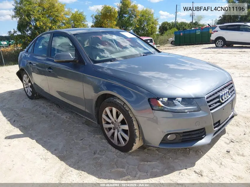 WAUBFAFL4CN011196 — 2012 Audi A4, фото 2 с аукциона IAAI, Задняя часть справа