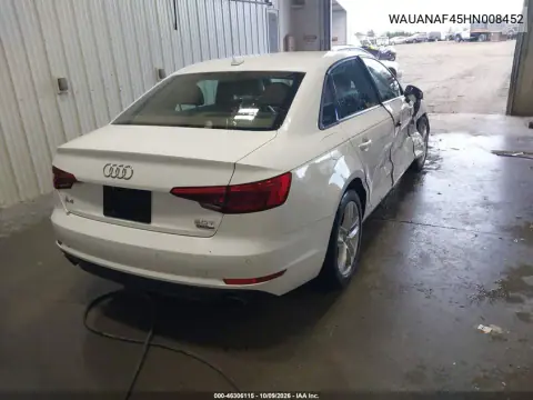 2017 Audi A4 2.0T Premium VIN WAUANAF45HN008452 фото 4