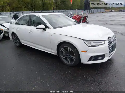 WAUENAF41HN010359 — 2017 Audi A4, Сзади, фото до ремонта