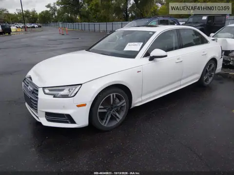 WAUENAF41HN010359 — 2017 Audi A4, фото 2 с аукциона IAAI, Задняя часть