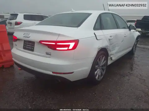 WAUANAF42HN032952 — 2017 Audi A4, фото 5 с аукциона IAAI, Передняя часть