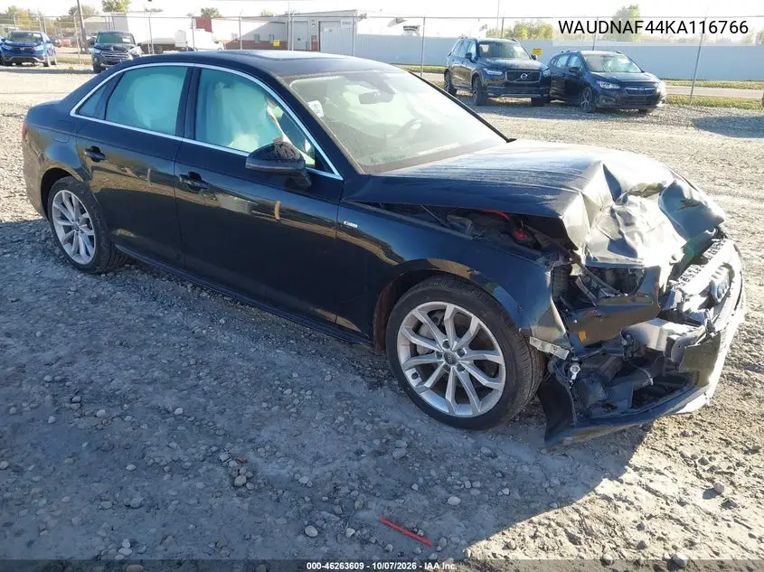 2019 Audi A4 45 Premium VIN WAUDNAF44KA116766 фото 1