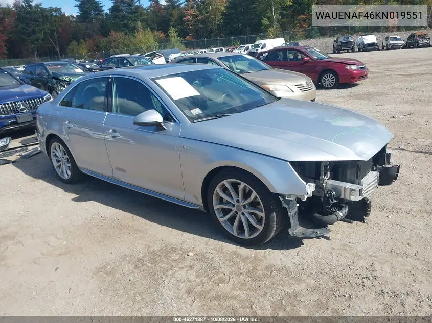 2019 Audi A4 45 Premium VIN WAUENAF46KN019551 фото 2