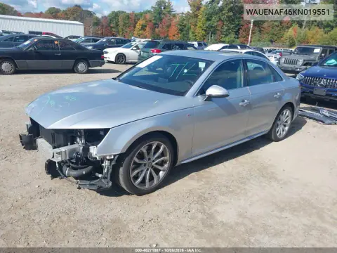 2019 Audi A4 45 Premium VIN WAUENAF46KN019551 фото 3