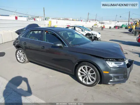 WAUJMAF42KN011027 — 2019 Audi A4, Передняя часть, фото до ремонта