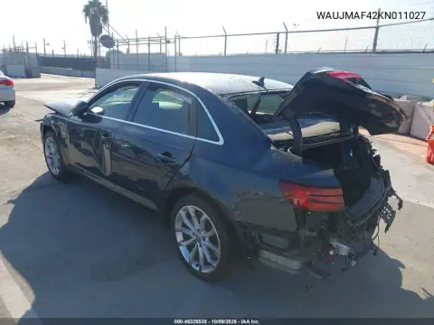 2019 Audi A4 40 Premium VIN WAUJMAF42KN011027 фото 3