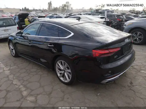 2021 Audi A5 Sportback Premium 40 Tfsi Quattro S Tronic VIN WAUABCF56MA025940 фото 4