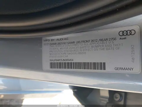 2018 Audi A6 2.0T Premium/2.0T Sport VIN WAUF8AFC5JN065454 фото 10
