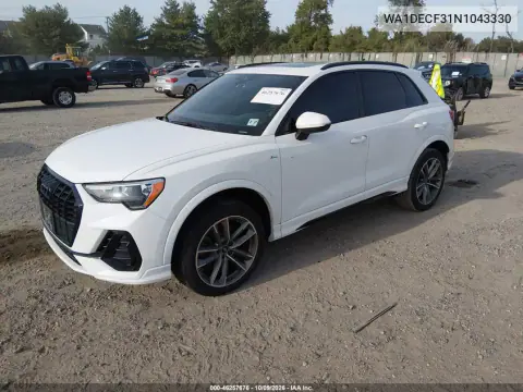 2022 Audi Q3 Premium 45 Tfsi S Line Quattro Tiptronic VIN WA1DECF31N1043330 фото 2