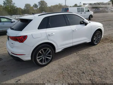 2022 Audi Q3 Premium 45 Tfsi S Line Quattro Tiptronic VIN WA1DECF31N1043330 фото 4