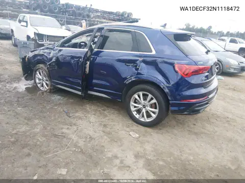 2022 Audi Q3 Premium 45 Tfsi S Line Quattro Tiptronic VIN WA1DECF32N1118472 фото 4