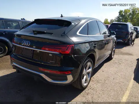 2025 Audi Q5 Sportback Premium Plus 45 Tfsi S Line Quattro S Tronic VIN WA15AAFY5S2011907 фото 5