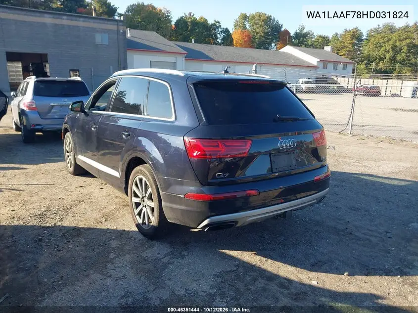2017 Audi Q7 3.0T Premium VIN WA1LAAF78HD031824 фото 4