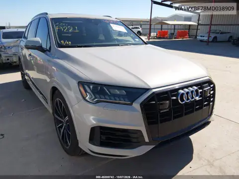 2021 Audi Q7 Prestige 55 Tfsi Quattro Tiptronic VIN WA1VXBF78MD038909 фото 2