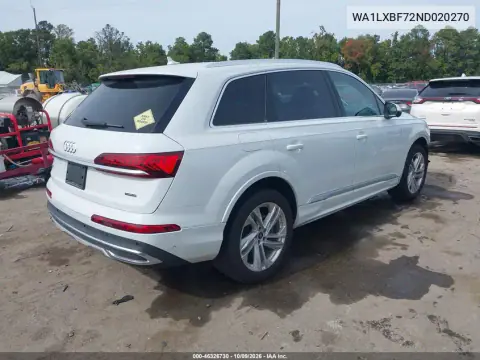 2022 Audi Q7 Premium Plus 55 Tfsi Quattro Tiptronic VIN WA1LXBF72ND020270 фото 5