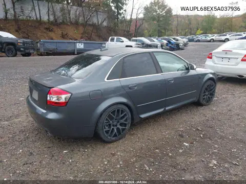 WAUPL68EX5A037936 — 2005 Audi S4, фото 5 с аукциона IAAI, Повреждение штормом
