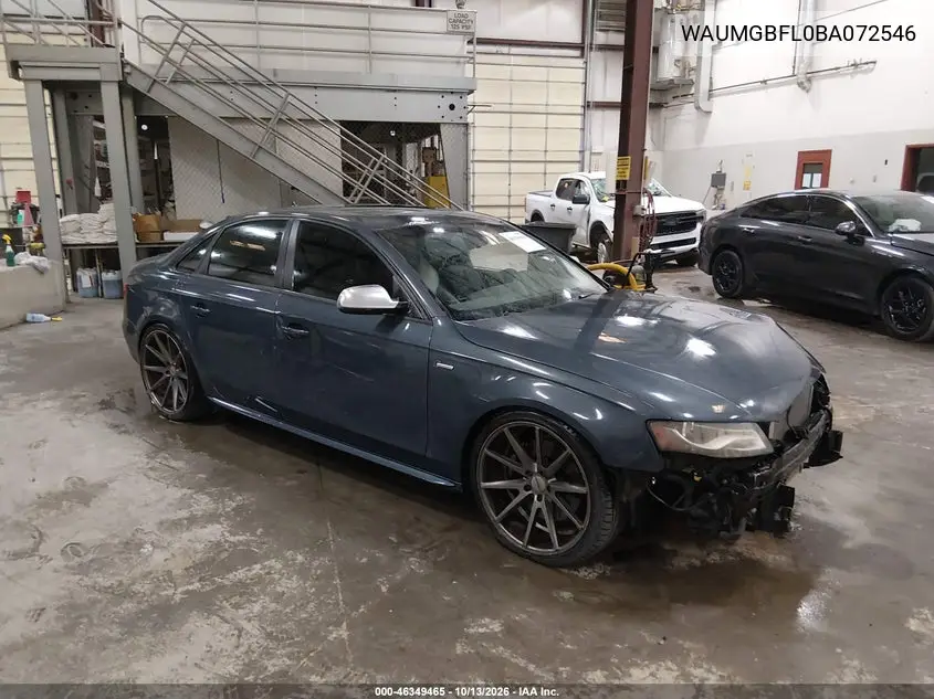 WAUMGBFL0BA072546 — 2011 Audi S4, фото 2 с аукциона IAAI, Передняя часть