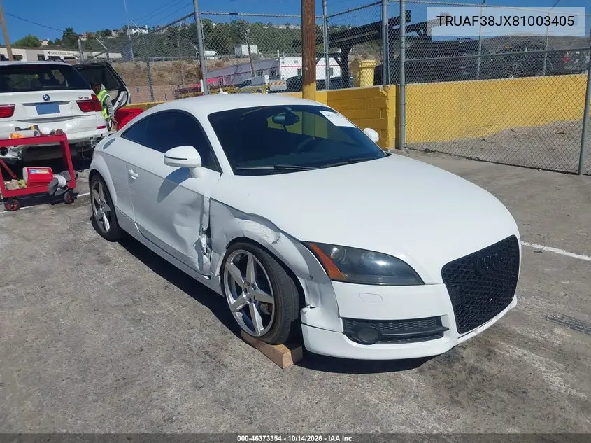 TRUAF38JX81003405 — 2008 Audi TT, фото 2 с аукциона IAAI, Передняя часть справа