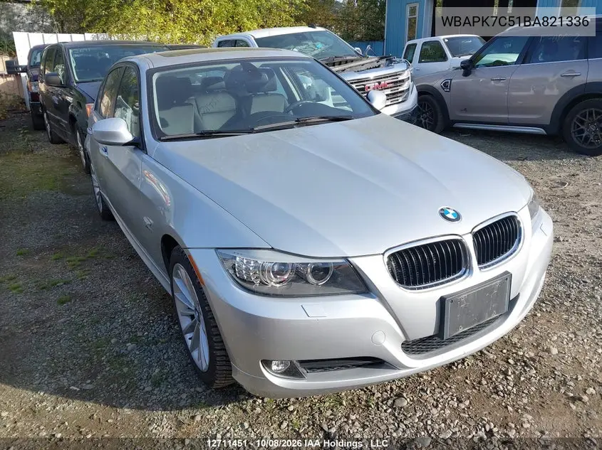2011 BMW 328I xDrive VIN WBAPK7C51BA821336 фото 1