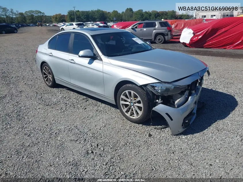 2016 BMW 320I xDrive VIN WBA8A3C51GK690698 фото 1