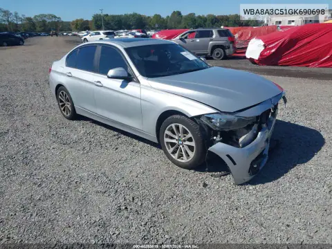 WBA8A3C51GK690698 — 2016 BMW 3ER, Передняя часть, фото до ремонта