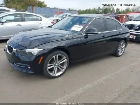 WBA8B9G51HNU48648 — 2017 BMW 3ER, фото 3 с аукциона IAAI, Передняя часть