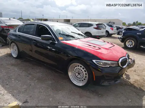 WBA5P7C02MFL38764 — 2021 BMW 3ER, Левая сторона, фото до ремонта