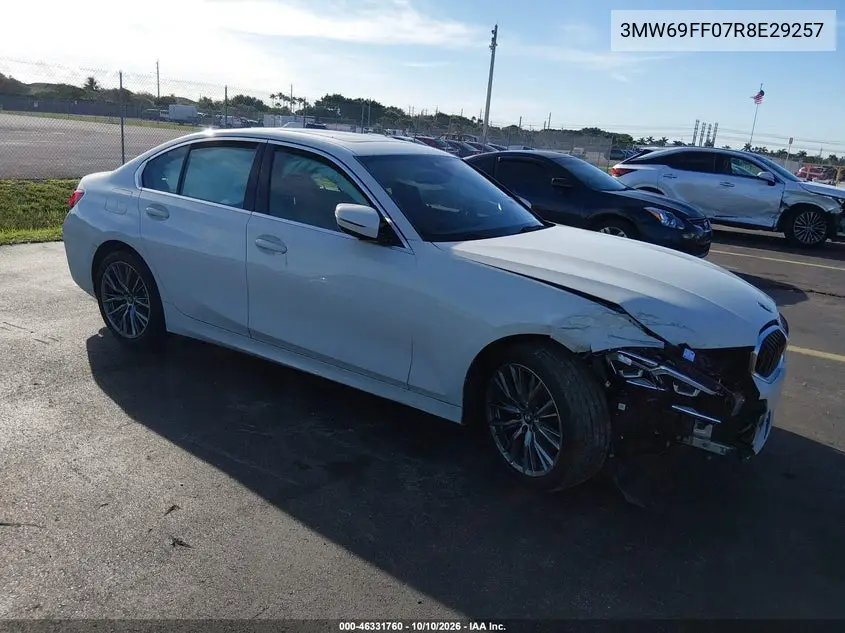 2024 BMW 330I VIN 3MW69FF07R8E29257 фото 2