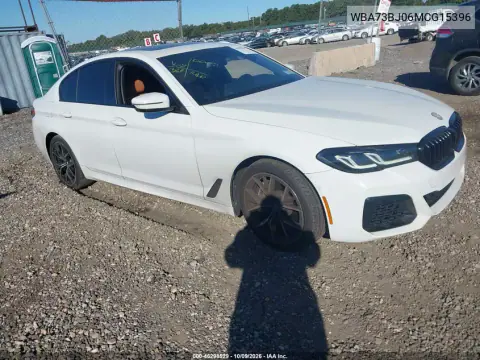 WBA73BJ06MCG15396 — 2021 BMW 5ER, Передняя часть, фото до ремонта