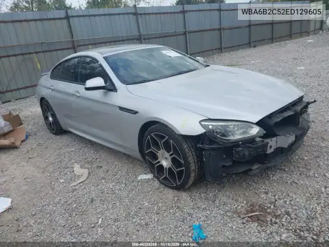 WBA6B2C52ED129605 — 2014 BMW 6ER, Передняя часть слева, фото до ремонта